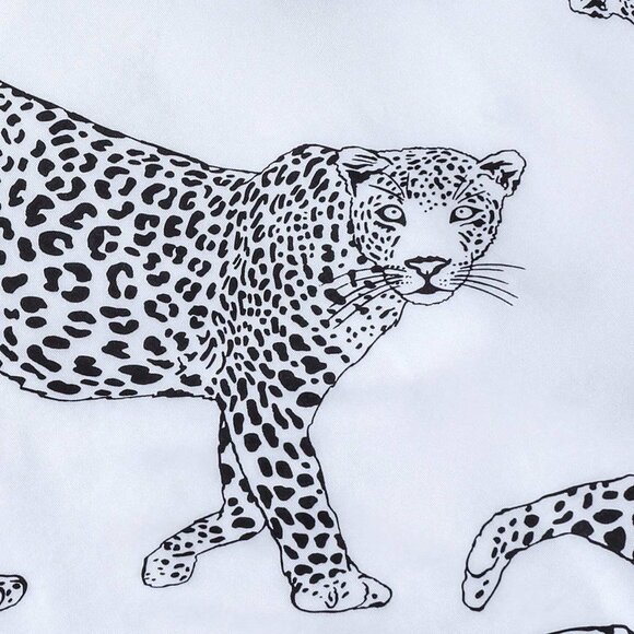 Casual Animal Leopard Print Collared Long Sleeve Top And Loose Pants Comfortable - Picture 3 of 9